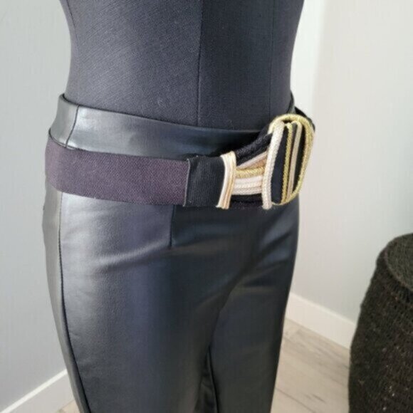 Retro Gold tone Elastic Rope Belt NWT Sz Medium - Picture 9 of 10
